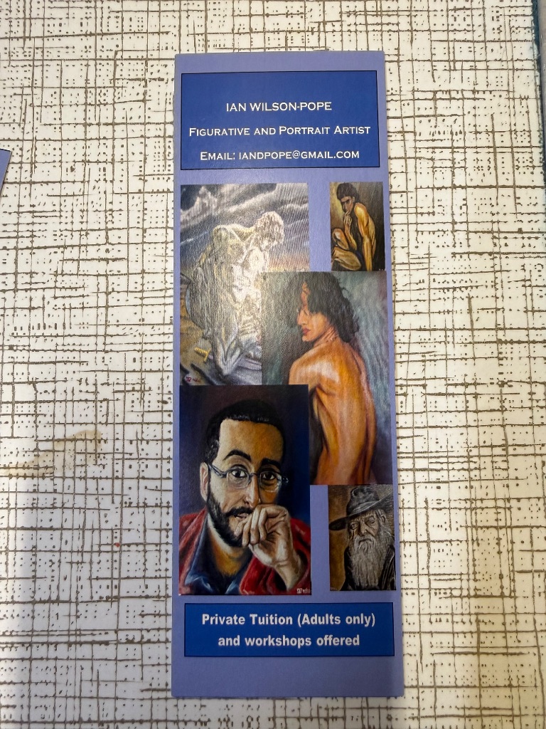 Ian Wilson Pope figurative and portrait artist flyer Surrey art group demonstration