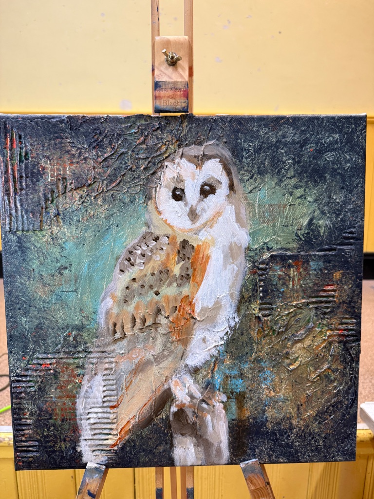 Ian Wilson Pope owl painting demonstration