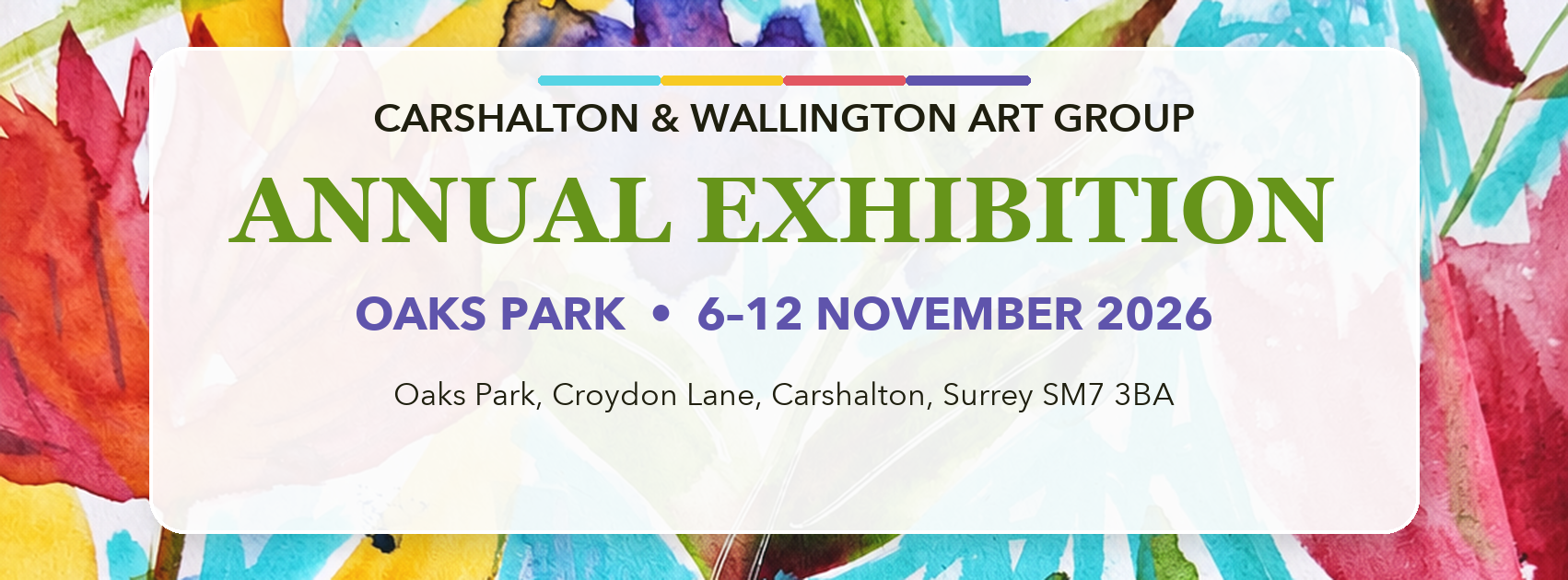 Carshalton and Wallington Art Group Annual Exhibition at Oaks Park, 6–12 November 2026