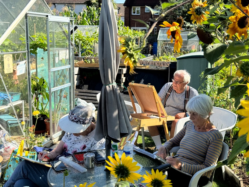 Outdoor plein air painting session